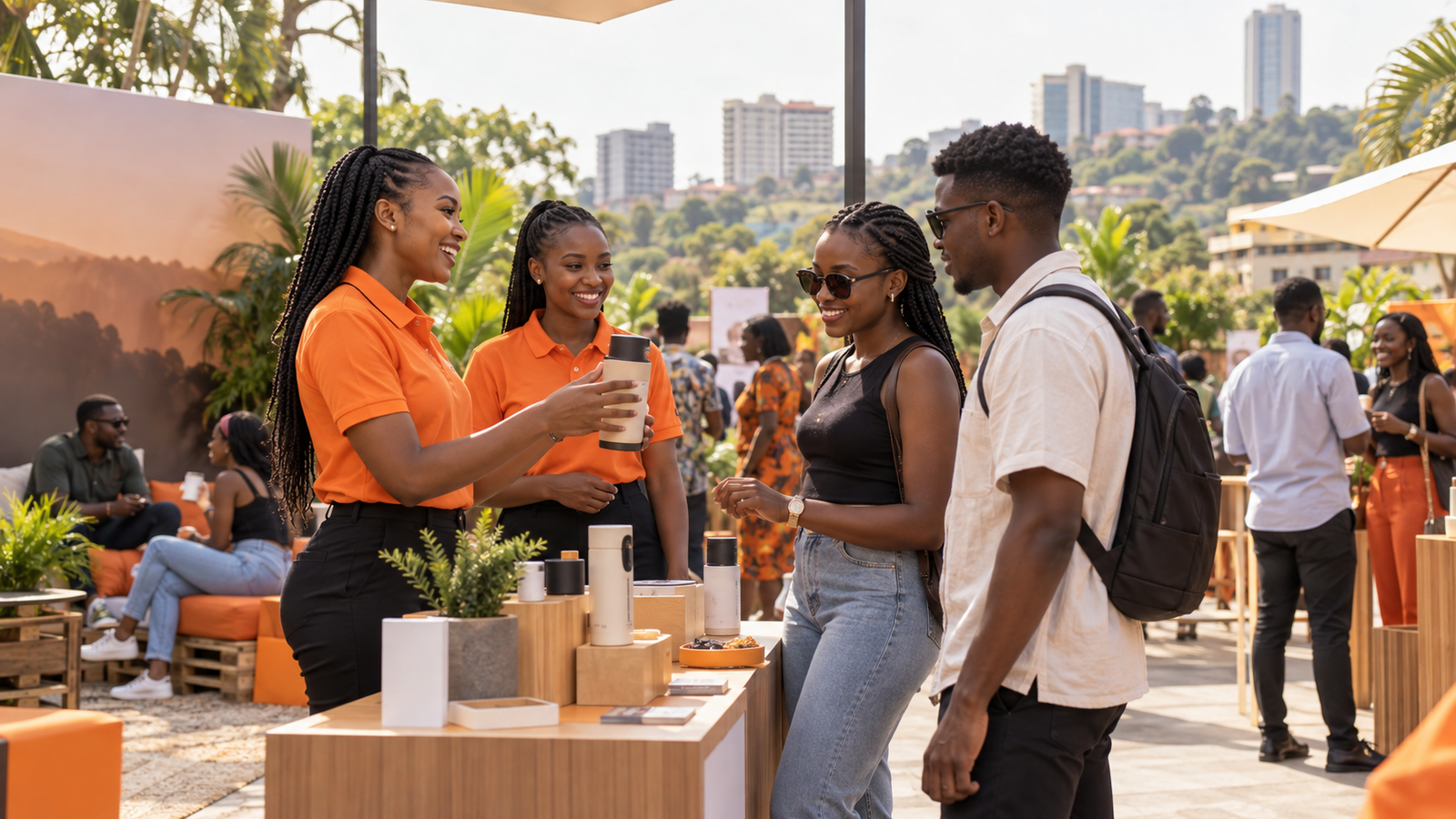 Brand ambassadors engaging customers during an activation