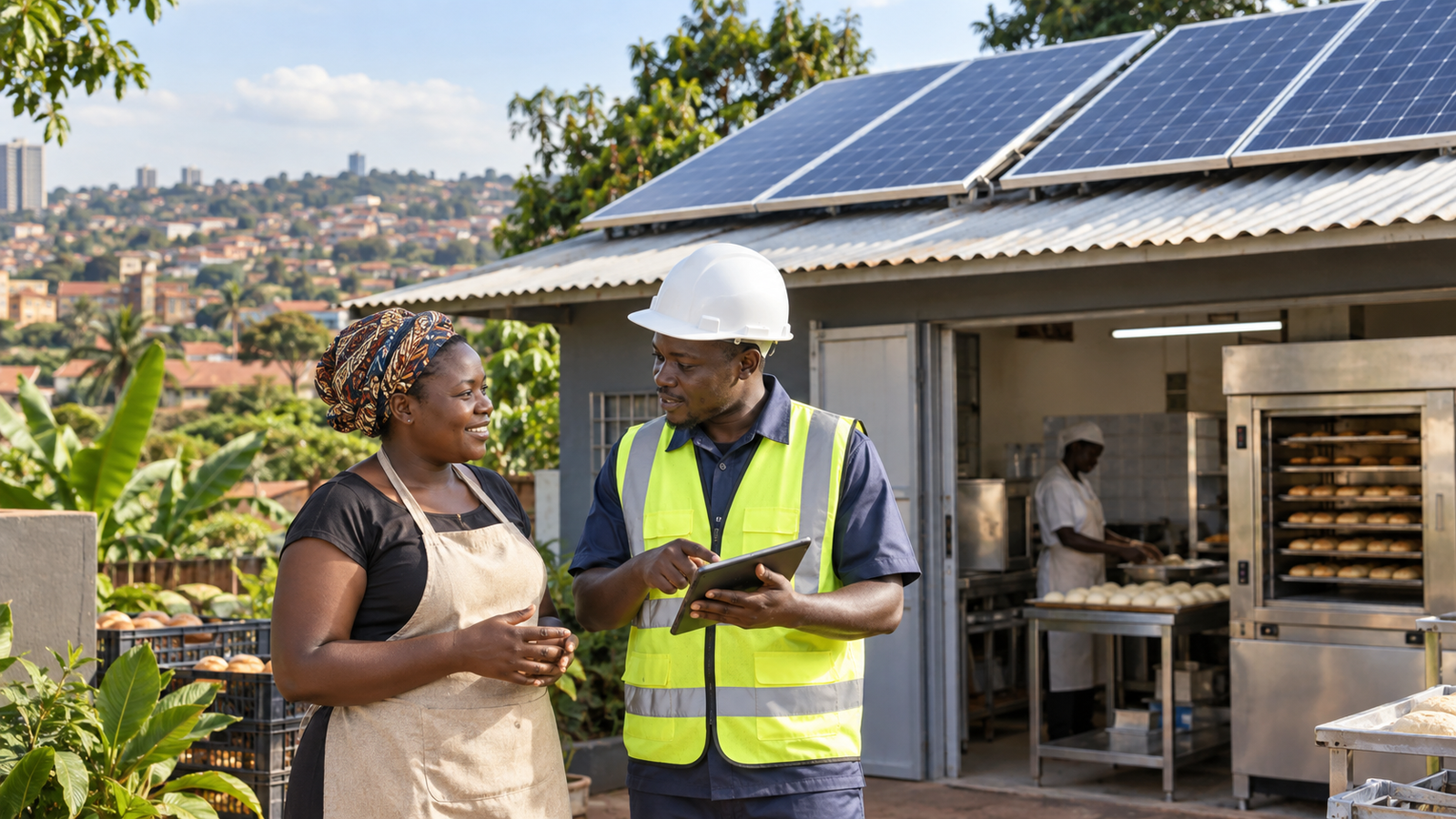 Solar energy installation serving a local enterprise